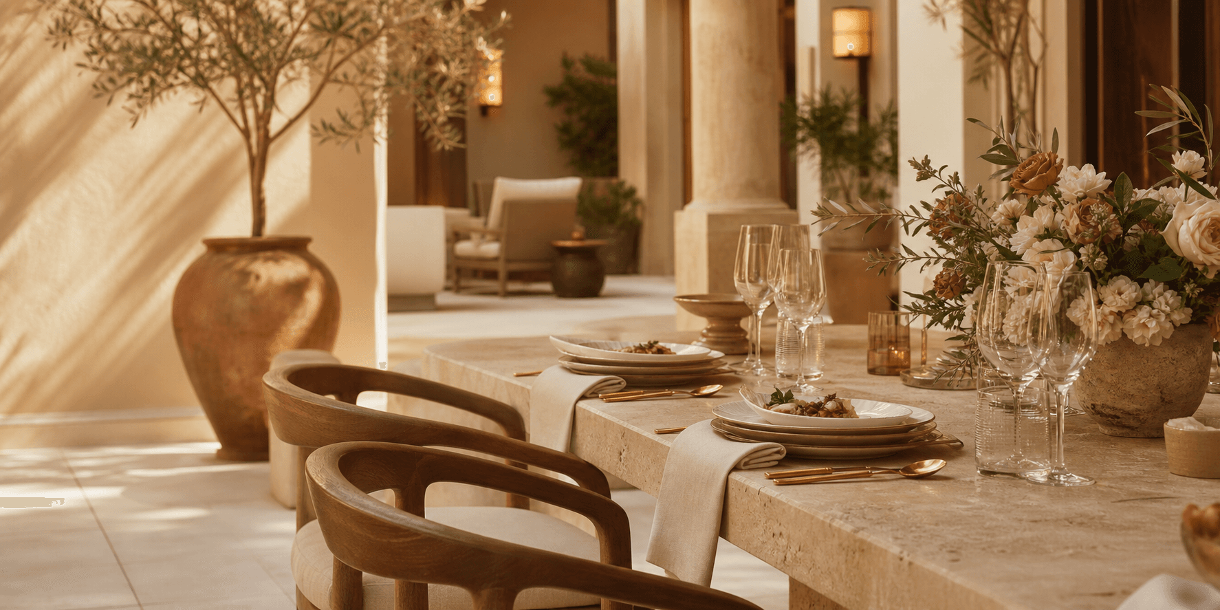 Elegant Italian-inspired corporate catering table in Riyadh